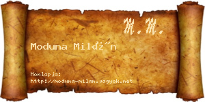 Moduna Milán névjegykártya